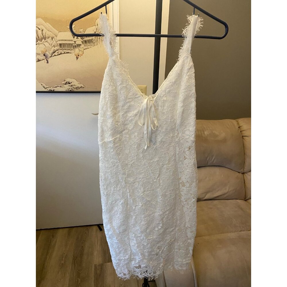 White eyelet mini dress